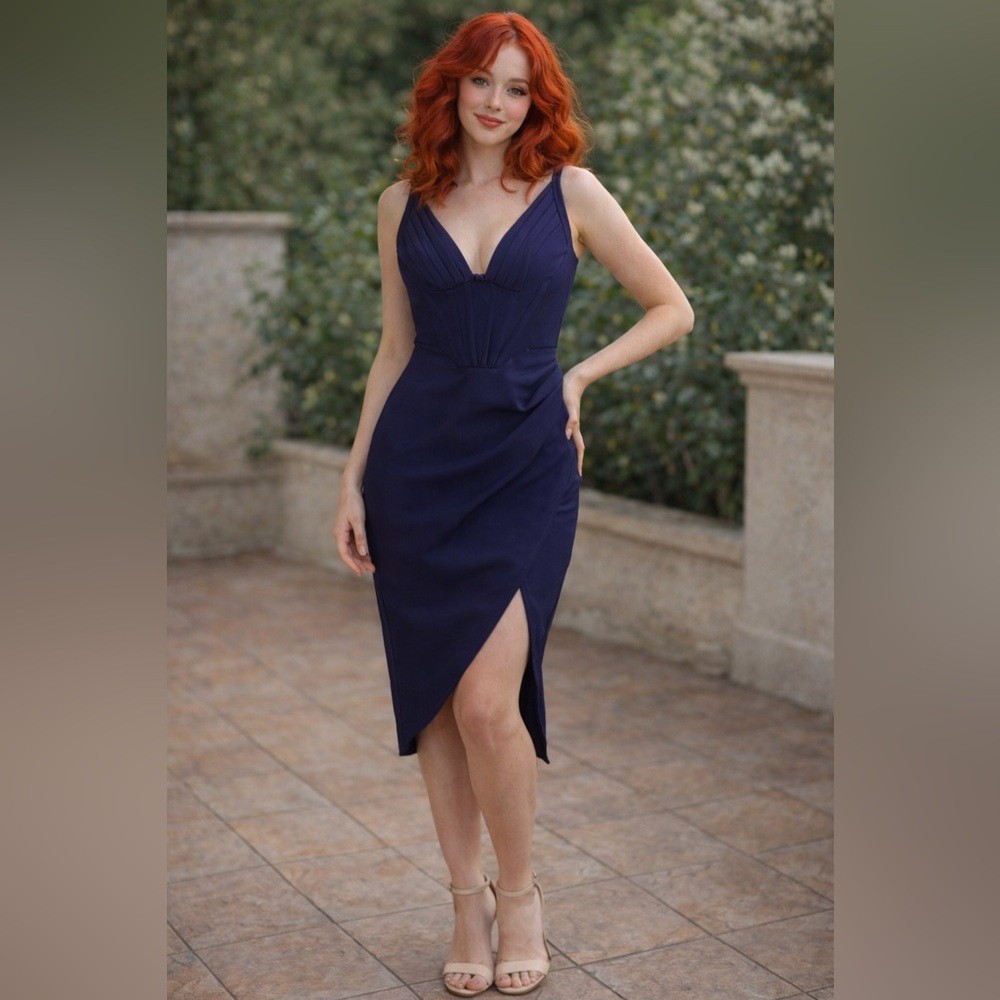 Women blue dress
